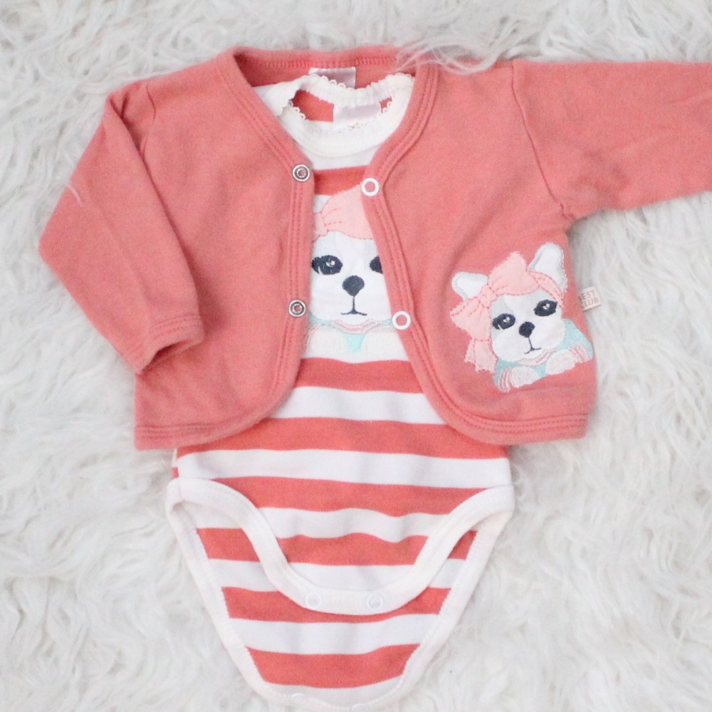 Baby Onesie Bulldog Embroidery